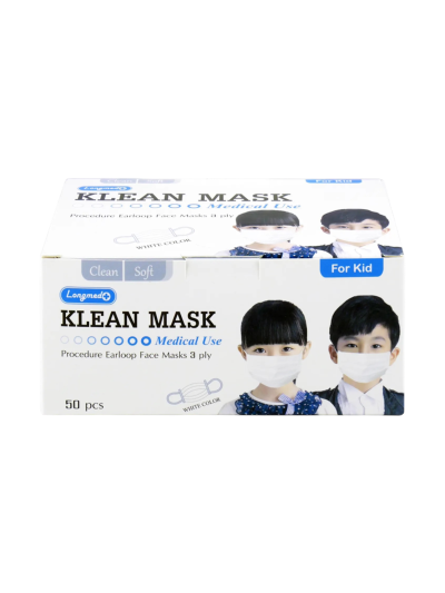 KLEAN MASK KIDS (ขาว) Longmed หน้ากากกระดาษ เด็ก 3 ชั้น