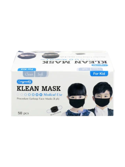 KLEAN MASK KIDS (ดำ) Longmed หน้ากากกระดาษ เด็ก 3 ชั้น