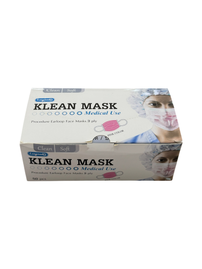 KLEAN MASK (ชมพู) หน้ากากกระดาษ 3 ชั้น