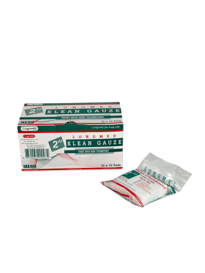 Longmed KLEAN GAUZE 2"x2" ก๊อซใยสังเคราะห์ (10 ซอง)