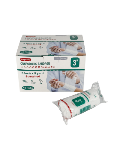 Longmed ผ้าก๊อซพันแผลยืด 3"(Conform Bandage) 12ชิ้น