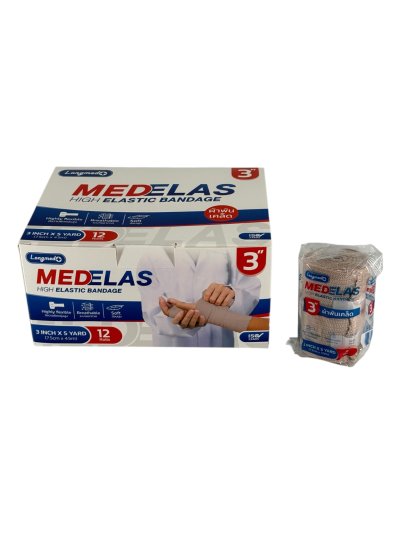Medelas Elastic Bandage 3" (ม้วน) Longmed