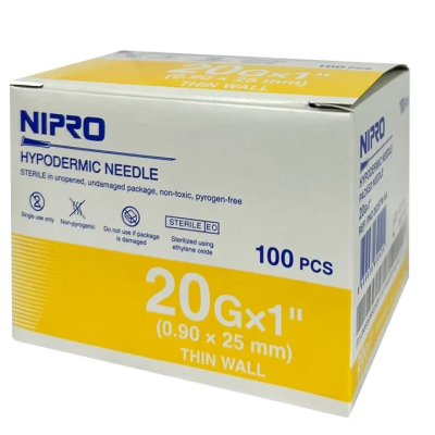 Nipro เข็มฉีดยา 20G x 1" (100ชิ้น)