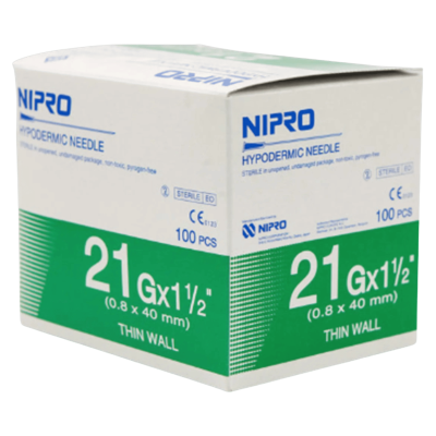 Nipro เข็มฉีดยา 21G x 1 1/2" (100ชิ้น)
