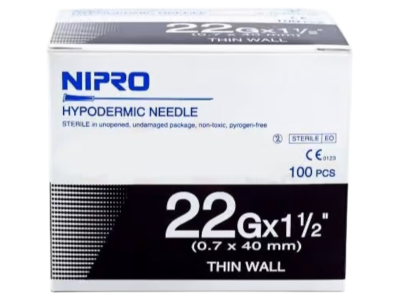 Nipro เข็มฉีดยา 22G x 1 1/2" (100 ชิ้น)