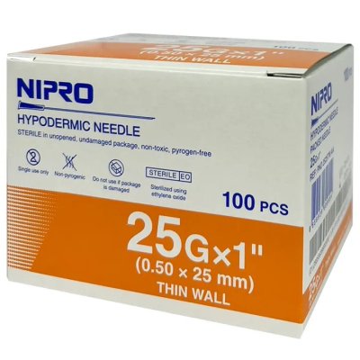 Nipro เข็มฉีดยา 25G x 1" (100ชิ้น)