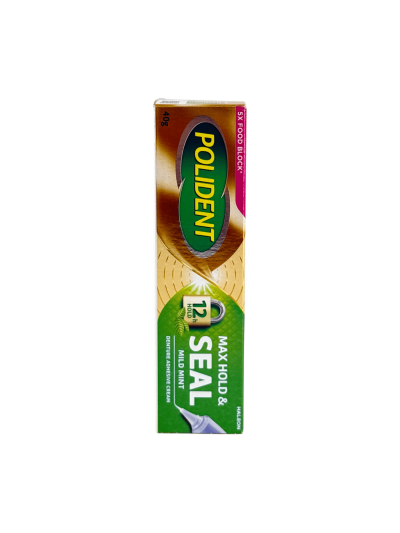Polident Max Hold & Seal (ทอง) 40g Mild Mint