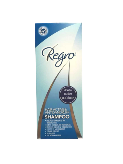 REGRO Active Shampoo 200ml น้ำเงิน ขจัดรังแค