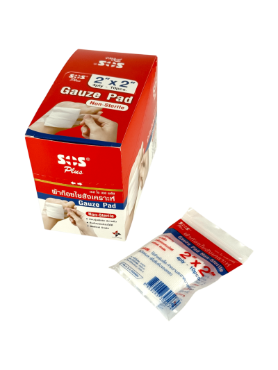 SOS Gauze Pad Non-Sterile 2"X2" (12 ซอง)