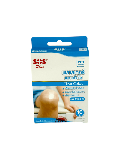 SOS PC1 พลาสเตอร์พลาสติกใส 10 ชิ้น