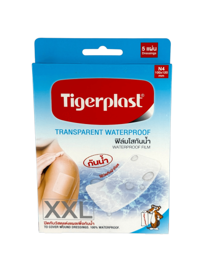 Tigerplast (N4) XXL ฟิล์มใสกันน้ำ 100x120mm (5ชิ้น)