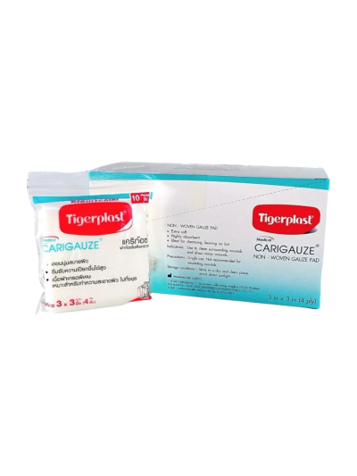 Tigerplast ผ้าก๊อซใยสังเคราะห์ 3x3" (12ชิ้น)