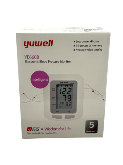 เครื่องวัดความดัน YUWELL รุ่น YE660B (CUFF Size M 22-32cm) **รุ่นไม่มีเสียงพูด รับประกัน 5 ปี