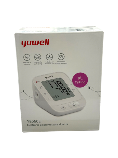 เครื่องวัดความดัน YUWELL รุ่น YE660E ( Cuff ใหญ่ Size L 22-45cm) มีเสียงพูด ประกัน 3 ปี