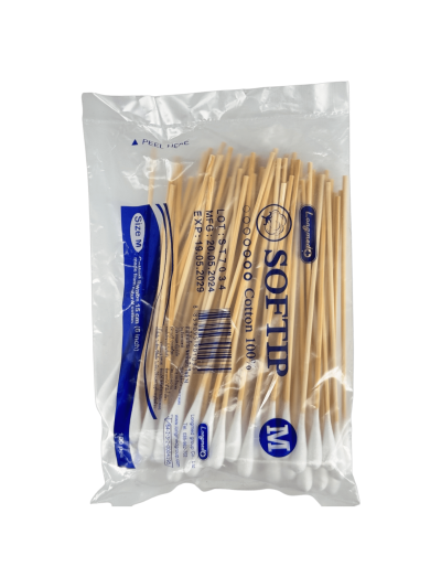 ไม้พันสำลี SOFTIP No.M 100ก้าน (Longmed)