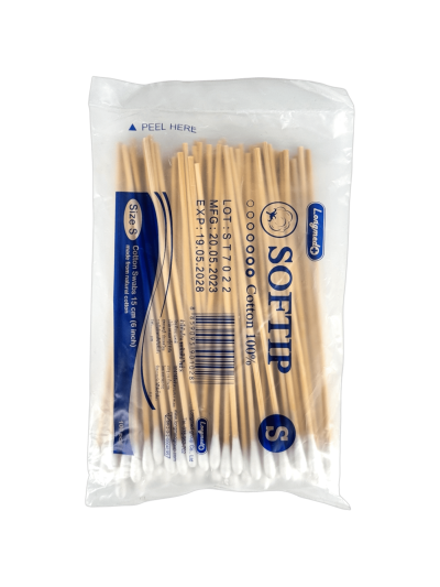 ไม้พันสำลี SOFTIP No.S 100ก้าน (Longmed)
