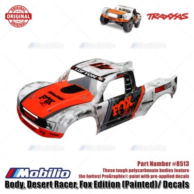 Traxxas Part #8513 Body Desert Racer Fox Edition Painted with Decals for RC UDR Unlimited Desert Racer