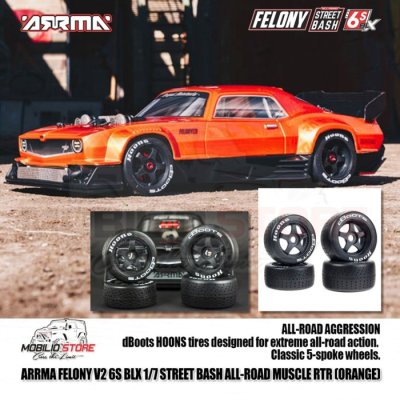 Arrma 1/7 Felony V2 6S BLX Street Bash All-Road Musle Car Spektrum RTR