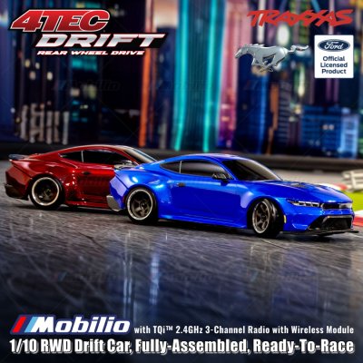 Traxxas Ford Mustang 4-Tec Drift 1/10 RWD Car Waterproof RTR TSM with Wireless Module