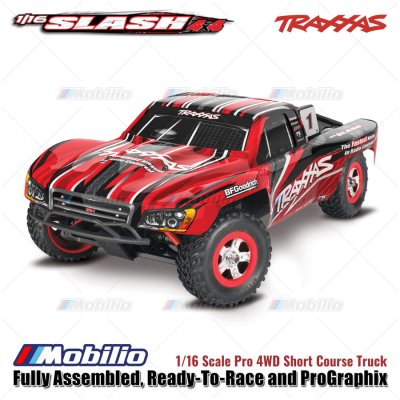 Traxxas Slash 4x4 1/16 Scale Pro 4WD Short Course Truck Fully Assembled Ready-To-Race and ProGraphix RC Car Speed Offroad
