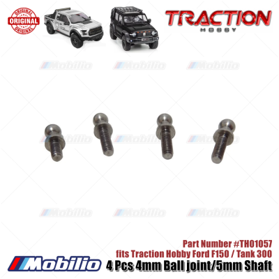 Traction Hobby Part #TH01057 4 Pcs 4mm Ball joint / 5mm Shaft fits RC Ford F150 / Tank300 1/8 Scale Crawler Adventure