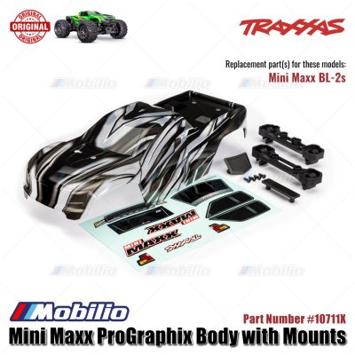 Traxxas Part #10711X Mini Maxx ProGraphix Body with Mounts RC Mini Maxx BL-2S