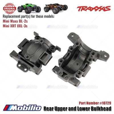 Traxxas Part #10729 Rear Upper and Lower Bulkhead RC Mini Maxx BL-2S Mini XRT VXL-3S