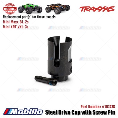 Traxxas Part #10747X Steel Drive Cup with Screw Pin RC Mini Maxx BL-2S Mini XRT VXL-3S