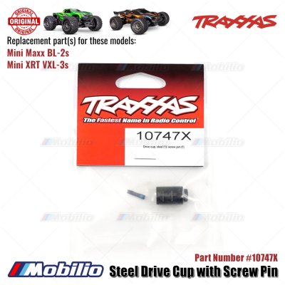 Traxxas Part #10747X Steel Drive Cup with Screw Pin RC Mini Maxx BL-2S Mini XRT VXL-3S