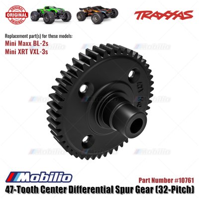 Traxxas Part #10761 47-Tooth Center Differential Spur Gear 32-Pitch RC Mini Maxx BL-2S Mini XRT VXL-3S