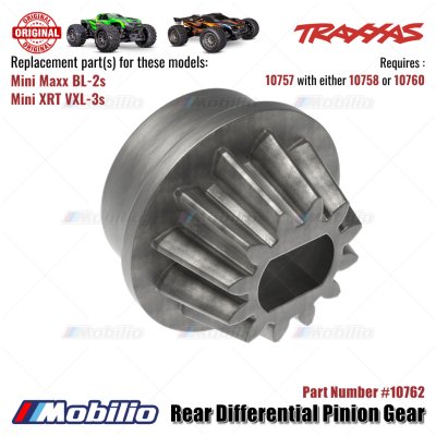 Traxxas Part #10762 Rear Differential Pinion Gear RC Mini Maxx BL-2S Mini XRT VXL-3S