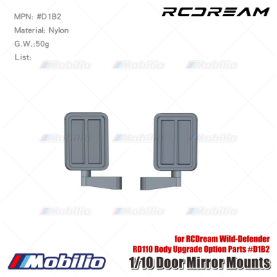 RCDream 1/10 Door Mirror Mounts for RCDream Wild-Defender  RD110 Body Upgrade Option Parts #D1B2