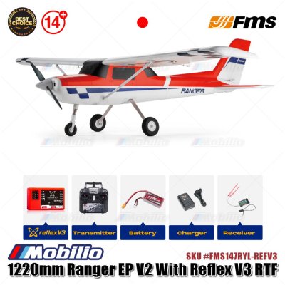 FMS 1220mm Ranger EP V2 With Reflex V3 RTF Ready to Fly #FMS147RGN-REFV3 RC Air Plane Aeromodelling