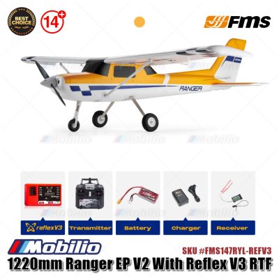FMS 1220mm Ranger EP V2 With Reflex V3 RTF Ready to Fly #FMS147RGN-REFV3 RC Air Plane Aeromodelling