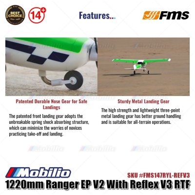 FMS 1220mm Ranger EP V2 With Reflex V3 RTF Ready to Fly #FMS147RGN-REFV3 RC Air Plane Aeromodelling FMS 1220mm Ranger EP V2 With Reflex V3 RTF Ready to Fly #FMS147RGN-REFV3 RC Air Plane Aeromodelling