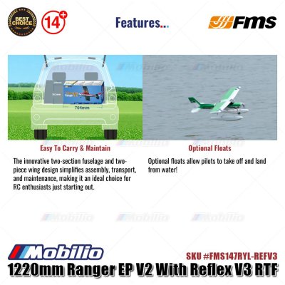 FMS 1220mm Ranger EP V2 With Reflex V3 RTF Ready to Fly #FMS147RGN-REFV3 RC Air Plane Aeromodelling FMS 1220mm Ranger EP V2 With Reflex V3 RTF Ready to Fly #FMS147RGN-REFV3 RC Air Plane Aeromodelling