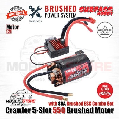 Surpass Crawler 5-Slot 550 Brushed Motor with 80A ESC Combo Waterproof