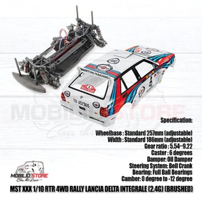 MST XXX 1/10 RTR 4WD Rally Lancia Delta Integrale 2.4G Brushed