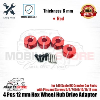 4 Pcs 12 mm Hex Wheel Hub Drive Thickness 5/6/7/8/9/10/11/12 mm for RC