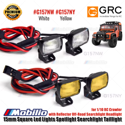 GRC 15mm Square Led Lights Spotlight Searchlight Taillight for 1/10 RC Crawler with Reflector Off-Road Searchlight Headlight #G157NW #G157NY