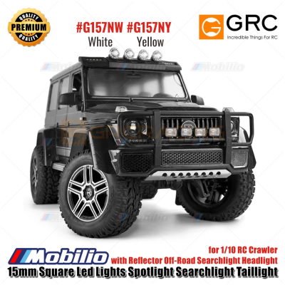 GRC 15mm Square Led Lights Spotlight Searchlight Taillight for 1/10 RC Crawler with Reflector Off-Road Searchlight Headlight #G157NW #G157NY
