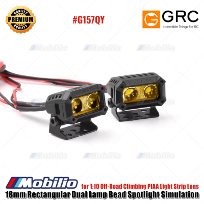 GRC 18mm Rectangular Dual Lamp Bead Spotlight Simulation for 1/10 Off-Road Climbing Light Strip Lens #G157Q #G157QY