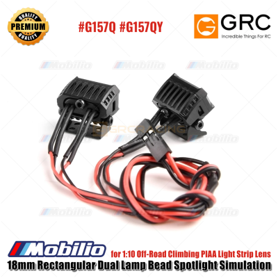 GRC 18mm Rectangular Dual Lamp Bead Spotlight Simulation for 1/10 Off-Road Climbing Light Strip Lens #G157Q #G157QY