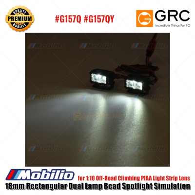 GRC 18mm Rectangular Dual Lamp Bead Spotlight Simulation for 1/10 Off-Road Climbing Light Strip Lens #G157Q #G157QY