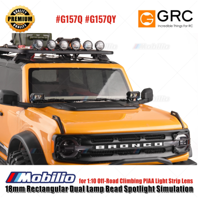 GRC 18mm Rectangular Dual Lamp Bead Spotlight Simulation for 1/10 Off-Road Climbing Light Strip Lens #G157Q #G157QY