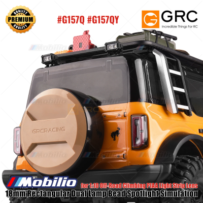 GRC 18mm Rectangular Dual Lamp Bead Spotlight Simulation for 1/10 Off-Road Climbing Light Strip Lens #G157Q #G157QY