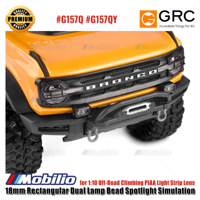 GRC 18mm Rectangular Dual Lamp Bead Spotlight Simulation for 1/10 Off-Road Climbing Light Strip Lens #G157Q #G157QY