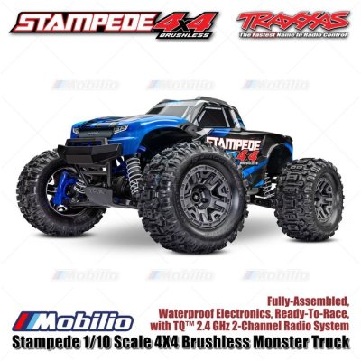 Traxxas 67154-4 Stampede 1/10 Scale 4X4 Brushless Monster Truck Fully-Assembled Waterproof RTR