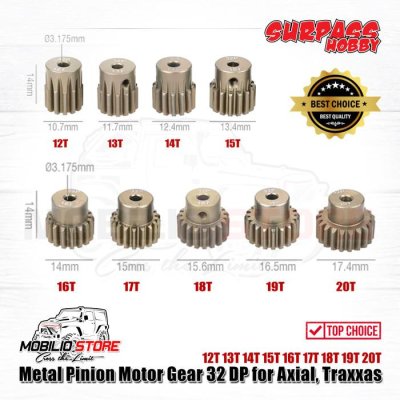 Metal Pinion Motor Gear Surpass Rocket 32 DP 3.175 mm Shaft