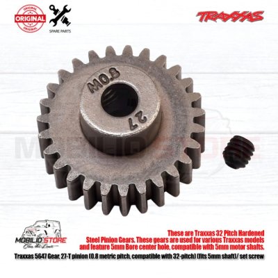 Traxxas #5647 Gear, 27T Pinion 32-pitch 5mm shaft for Traxxas UDR